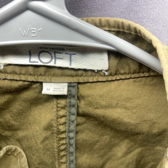 LOFT Army Green Utility Military Cargo Jacket Women’s Size M GORPCORE - Picture 7 of 9